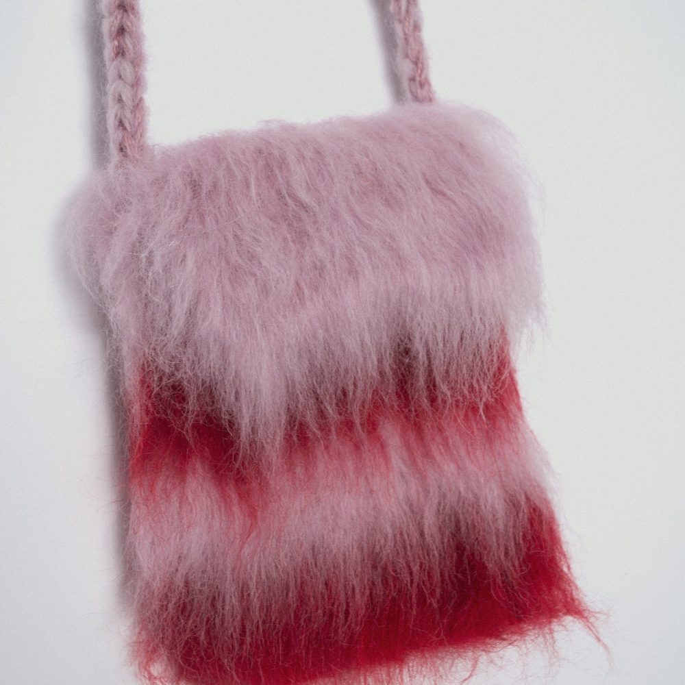 10 Torebka blurred pink-red stripes z klapką