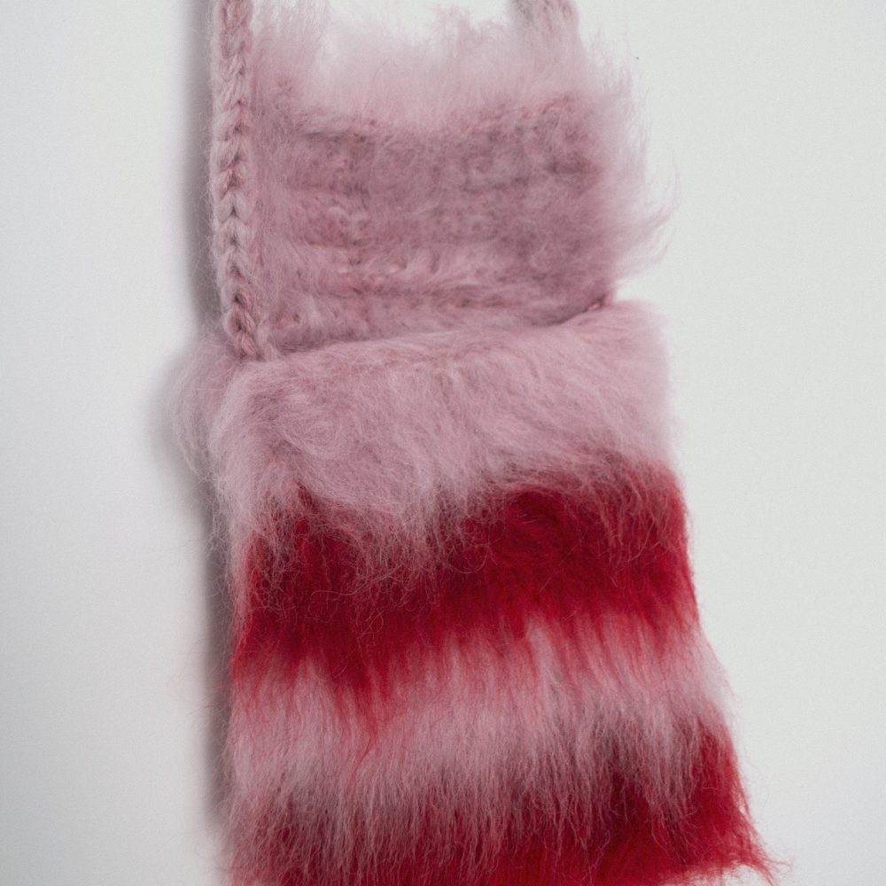 11 Torebka blurred pink-red stripes z klapką