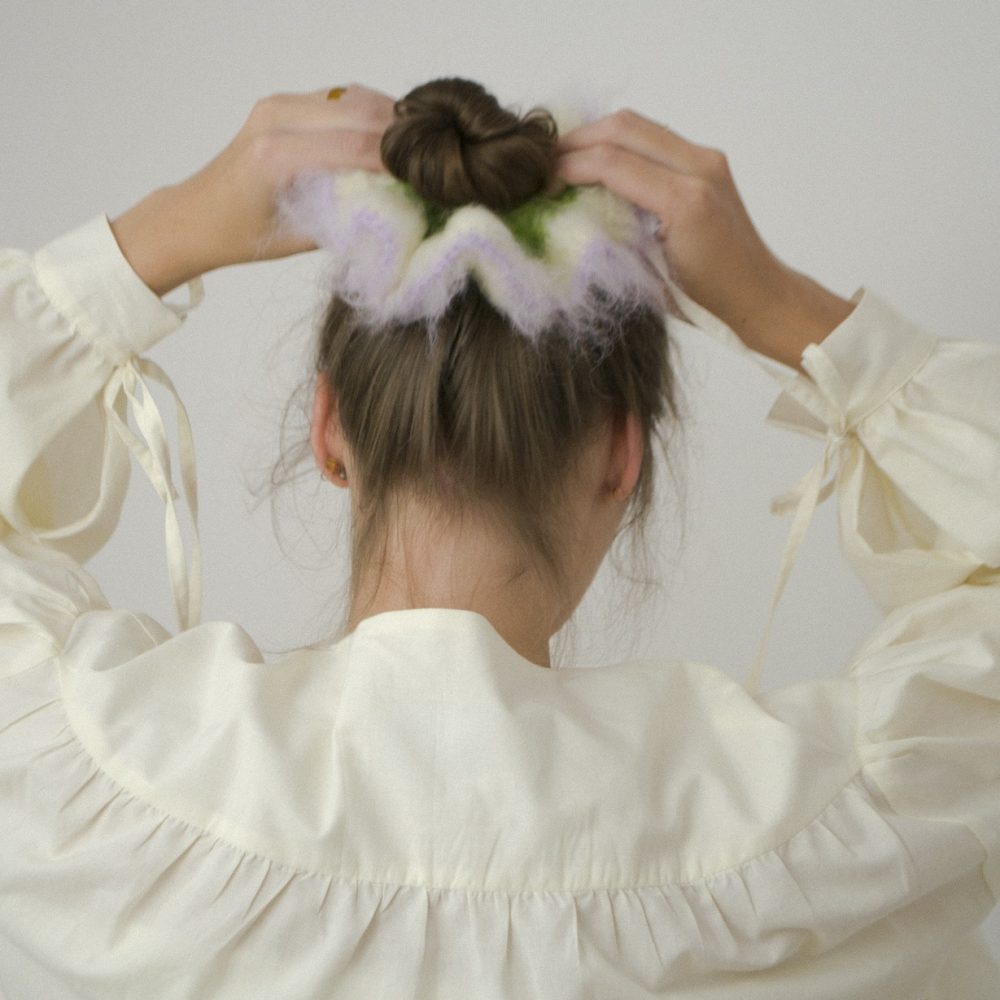 Scrunchie flower purple